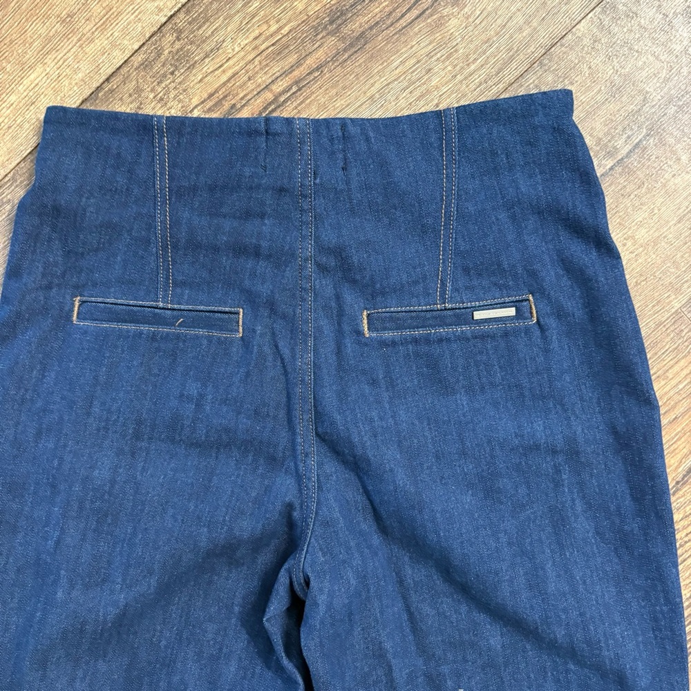 WHBM Extra High-Rise Sculpt Denim Trouser Dark Wash - Picture 8 of 8